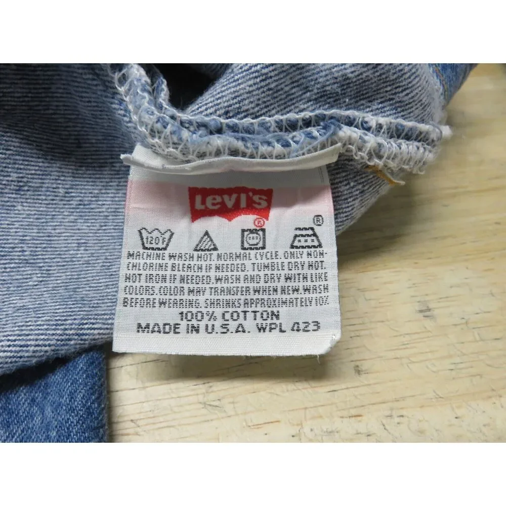 Vintage LEVIS Jeans 501 Denim 90s Size‎ 42x26 USA Made Button Fly Blue